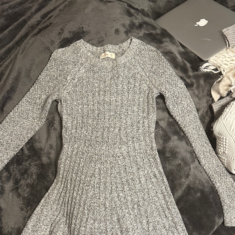 Hollister Long Sleeve Gray Dress
